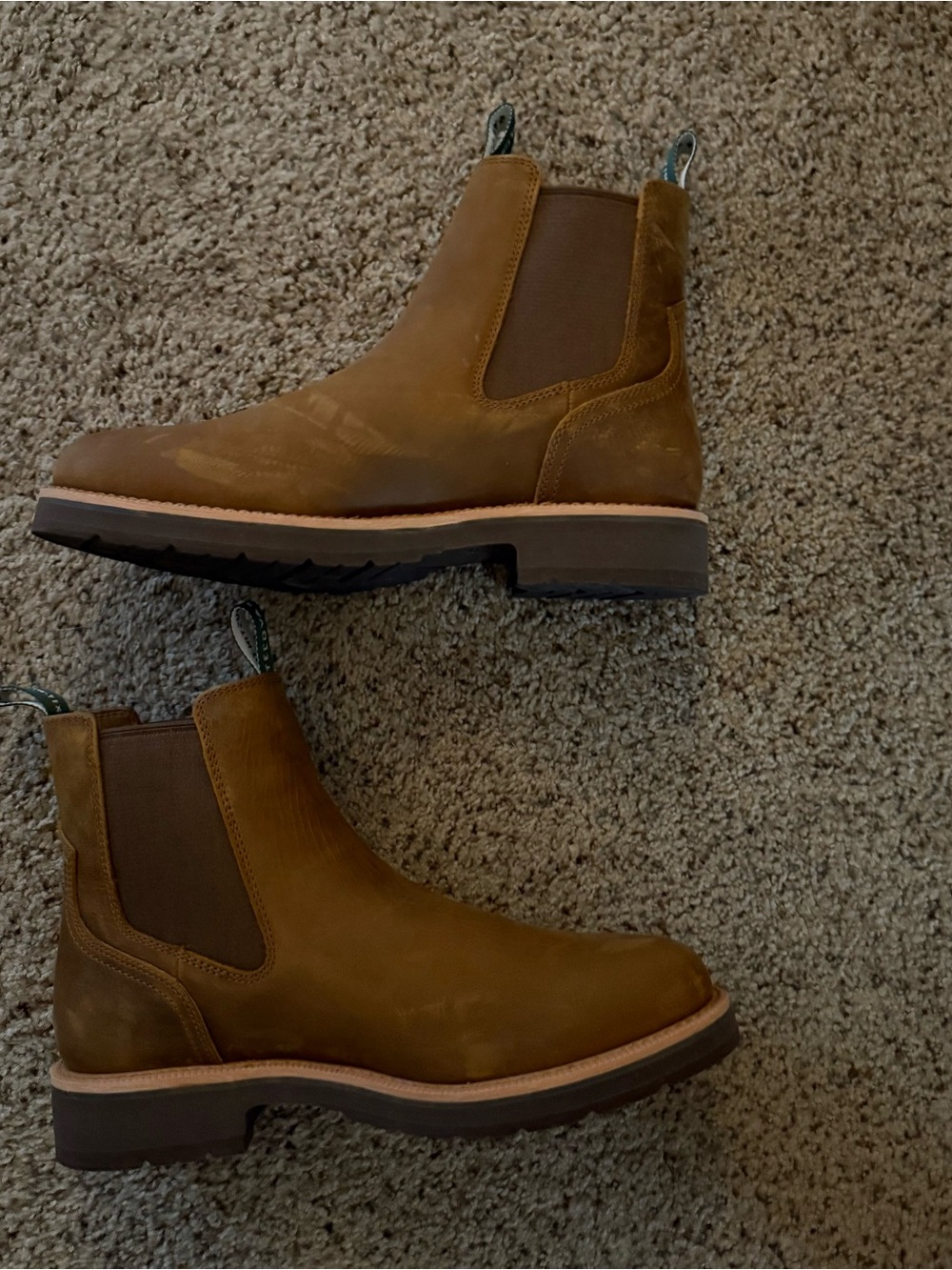 Tecovas Men's Chelsea Boots in Brown Suede - Picture 1 of 6